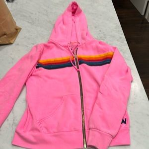 Aviator Nation pink hoodie zip up size small
